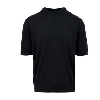Laneus T-Shirts, male, Black, Size: XL Short-Sleeved Knitted T-Shirt