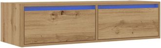 vidaXL Tv Cabinet with led Lights Artisan Oak 100X35.5x25 cm Vidaxl