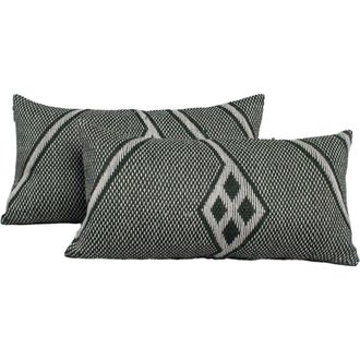 VOZ Che Lumbar Pillow in Forest Green in Forest/grey at Nordstrom