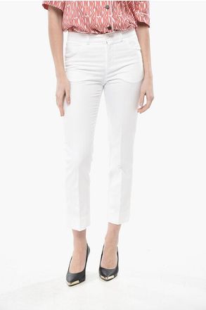 Aspesi Linen-Blend Cropped-Fit Chino Trousers size 38