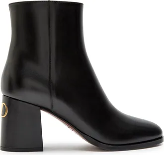 Valentino Garavani Fawcette Vlogo Leather Ankle Boots - Black - 41 (IT41 / UK8)