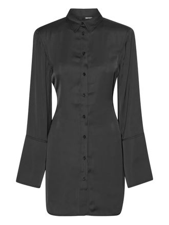 Rotate tie-waist mini shirt dress - Black