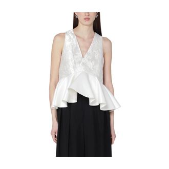 Ganni Sleeveless Tops, female, White, Size: XS Ganni Shirts