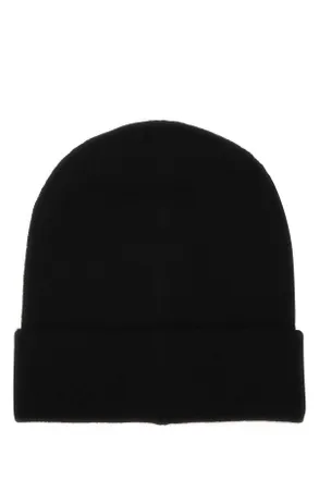 Alexander McQueen Mens Black Cashmere Beanie Hat 1078 Exterior: Cuffie