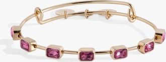 Alex and Ani October Birthstone Emerald Cut Bangle in Gold at Nordstrom