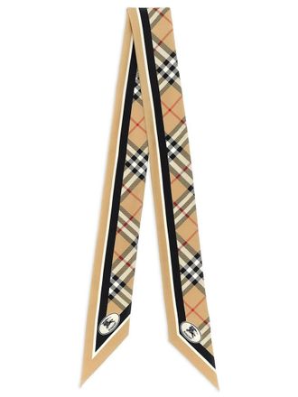 Burberry Beige Check Printed Bandana Scarf