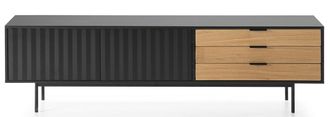 Teulat Design Lowboard Sierra, Schwarz/Eiche 180 x 52 cm