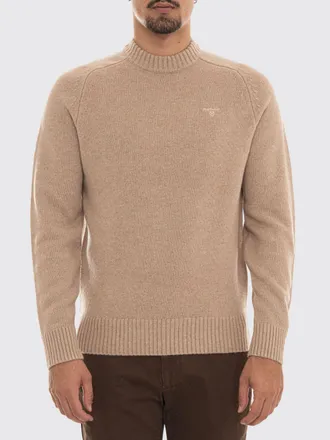 Barbour Maglia girocollo in lana con maniche lunghe e bordi a costine