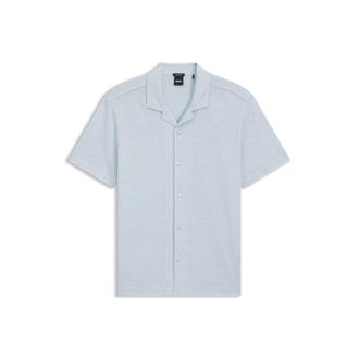 BOSS Regular-fit shirt in cotton and linen