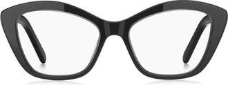Marc Jacobs 53mm Rectangular Optical Glasses in Crystal Black at Nordstrom