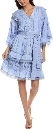 Beulah Floral Lace Detail Tiered Flounce Mini Dress