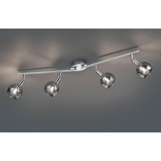 Reality Foco De Techo Brest Cromo 4 Vidrios Ahumados Trio Lighting