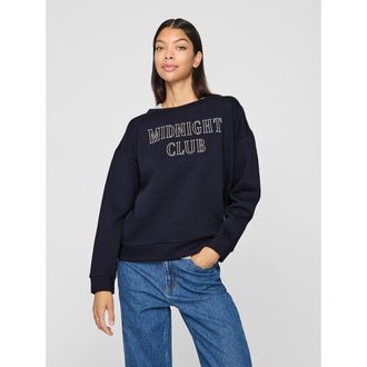 Vila Sweater met ronde hals en tekst vooraan