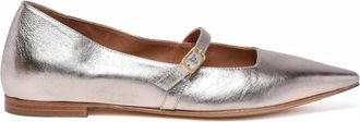 Masami Beige Pointed-Toe Smooth Leather Flats
