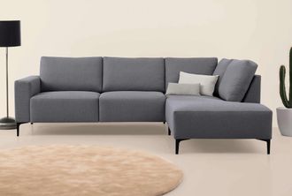 HOME AFFAIRE Ecksofa »Tournon, L-Form, Breite 256 cm, Webstoff, Chenille« Designsofa im nordischen Stil, Wellenunterfederung, Metallfüsse