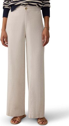 Faherty Sun Strider Wide Leg Linen Pants in Flax at Nordstrom Rack, Size X-Large