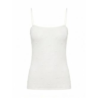 Jacquemus Sleeveless Tops, female, White, Size: 2XS La Maille Plumetis