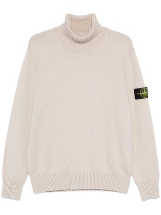 Stone Island Compass-badge sweater - men - Polyester/Cotton - L - Neutrals