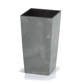 Deuba Macetero Alto Para Plantas Y Flores 26l 49l 91l Aspecto De Hormig&oacute;n Antracita Gris Macetero Grande Terraza Patio Gris, 49 Litros - Deuba