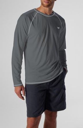 Speedo Long Sleeve Rashguard in Granite at Nordstrom Rack, Size Medium