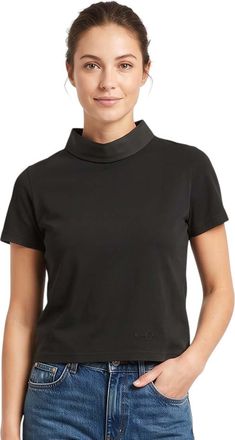 Givenchy Black Solid Mock Collar T-Shirt