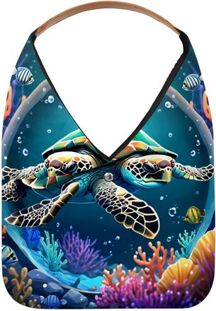 Generic Turtle Crystal Ball Reusable Lightweight Grocery Bags - Foldable Into Compact Pouch, Washable & Sturdy, Multipurpose for Shopping and Travel