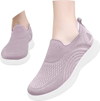 Generic 2026 Running Shoes Womens Rhinestone Mesh Slip On Walking Fashion Breathable Spakle Glitter Sneaker (Light Purple, 8)