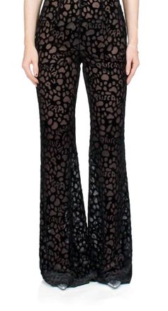 PriscaVera Pv Paws Fitted Flared Pants In Black