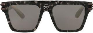 Philipp Plein 56mm Square Sunglasses in Black Black Smoke at Nordstrom Rack