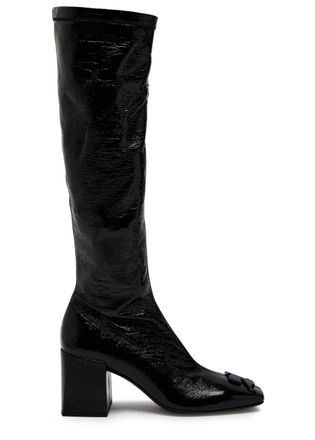 ミドルブーツ Courreges Black Leather Americana Boots Courrèges Americana Strappy In Black Hammered Leather | THE LIST