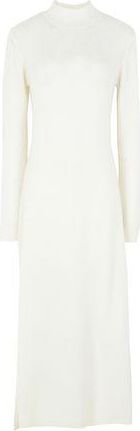 8 by YOOX WOOL BLEND L/SLEEVE MOCK-NECK MIDI DRESS