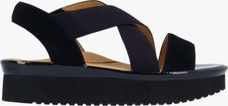 L'Amour Des Pieds Womens Aizling Sandal In Black Kid Suede
