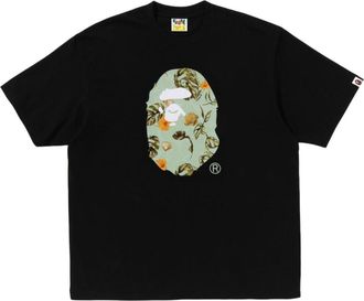 A Bathing Ape Vacation Pattern Ape Head Relaxed Fit T-Shirt Black 1L30-110-335-BLK
