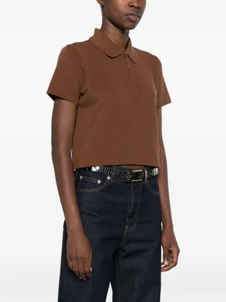 Saint Laurent Embroidered Logo Polo - Brown