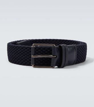 Ermenegildo Zegna Braided leather-trimmed belt