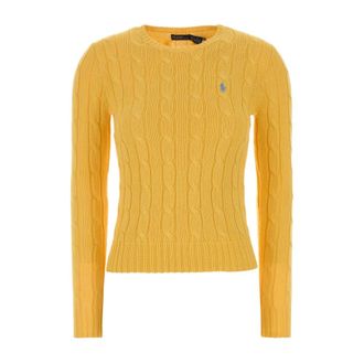 Polo Ralph Lauren Round-neck Knitwear, female, Yellow, Size: XS Round-neck Knitwear