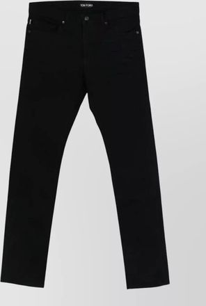 Tom Ford selvedge denim straight fit jeans logo patch