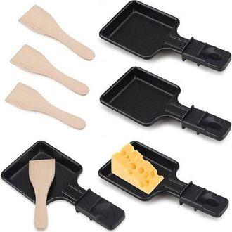 OEM Minijuego De 4 Sartenes Antiadherentes Con 4 Esp&aacute;tulas De Madera, Bandeja Para Hornear Port&aacute;til
