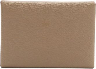 Herm&egrave;s Etoupe Gray Grayish Leather Coin Purse/Coin Case (Pre-Owned)