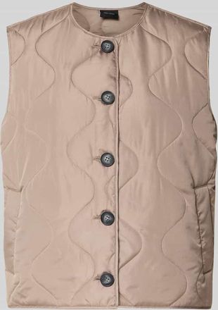 Vero Moda Regular Fit Steppweste mit einreihiger Knopfleiste Modell MILLIE in Beige, Gr&ouml;&szlig;e XL