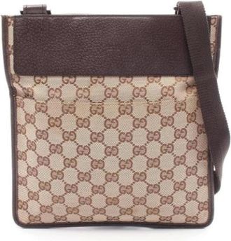 Gucci Pre-owned Cross Body Bags, female, Beige, Size: ONE SIZE Pre-owned Canvas gucci-bags