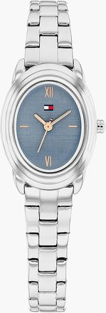 Tommy Hilfiger Womens 27MM Textured Oval Dial Dress Watch - Blue