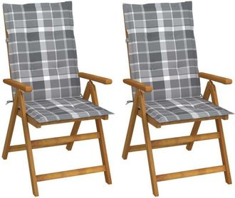 vidaXL Vidaxl - Sillas De Jard&iacute;n Reclinables 2 Uds Madera Maciza Acacia Cojines