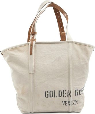 Golden Goose Shopping 24.7 ew Treated Canvas Body And Leather Detail With Antique Silver Accessories