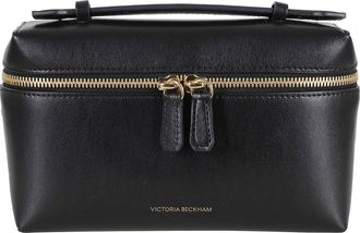 Victoria Beckham Black Vanity Crossbody Zippered Leather Shoulder Bag