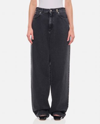 Alexander McQueen Pantaloni In Denim A Gamba Dritta