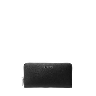 Michael Kors Wallets & Cardholders, female, Black, ONE SIZE, Leather Zip Wallet with Metal Logo