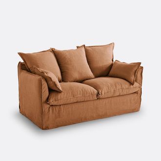 La Redoute Interieurs Zetelhoes in gekreukt linnen Odna