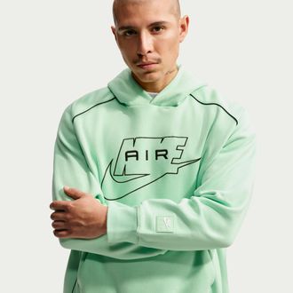 Nike Mens Air Fleece Pullover Hoodie in Green | IF1266-391
