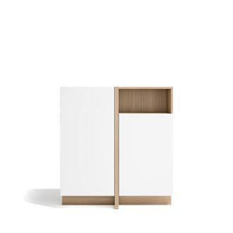 HERDASA Herdasa, Aparador Soho, 2 Puertas Con 1 Hueco Visible, En Melamina, 94x87x27cm, Nogal Claro Y Blanco